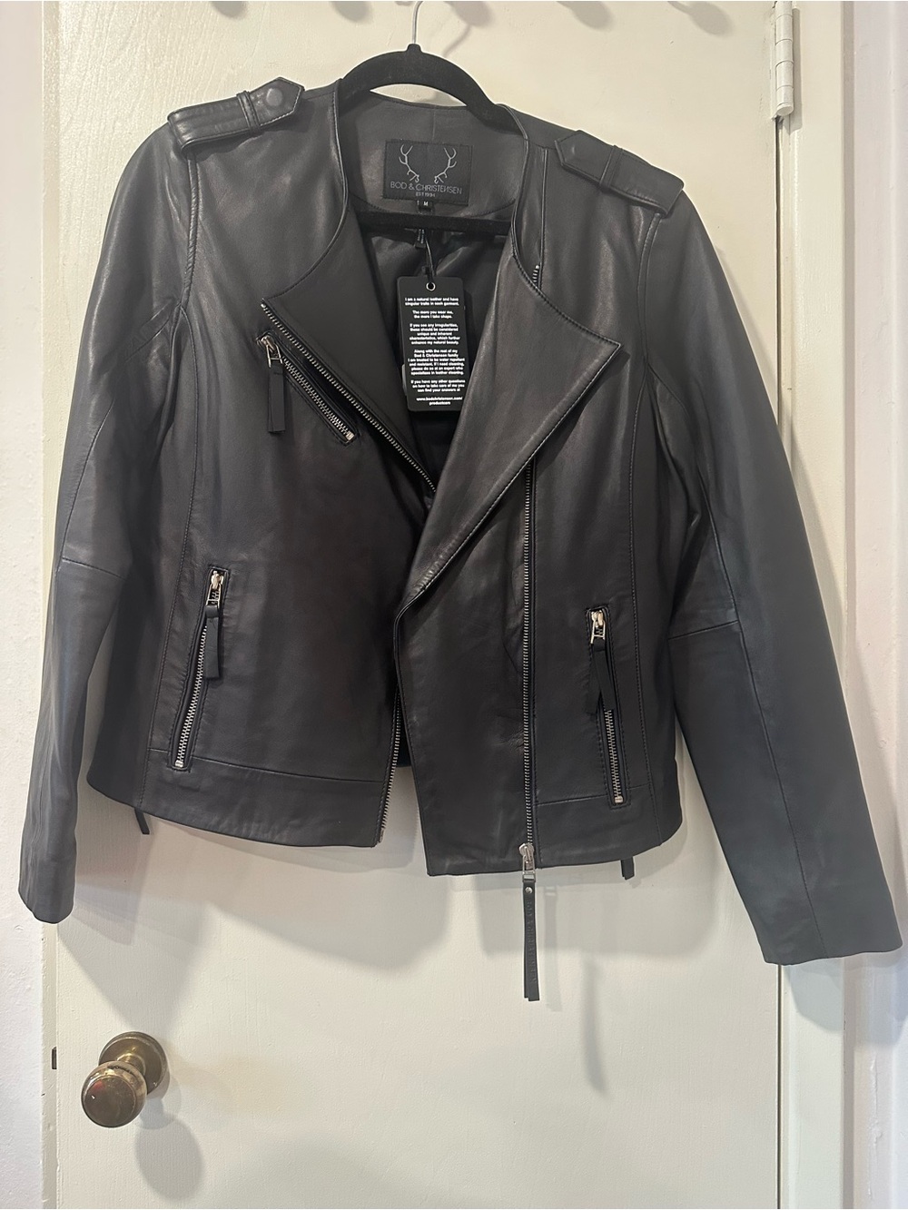 Bod & Christensen Black Leather Moto Jacket - Women